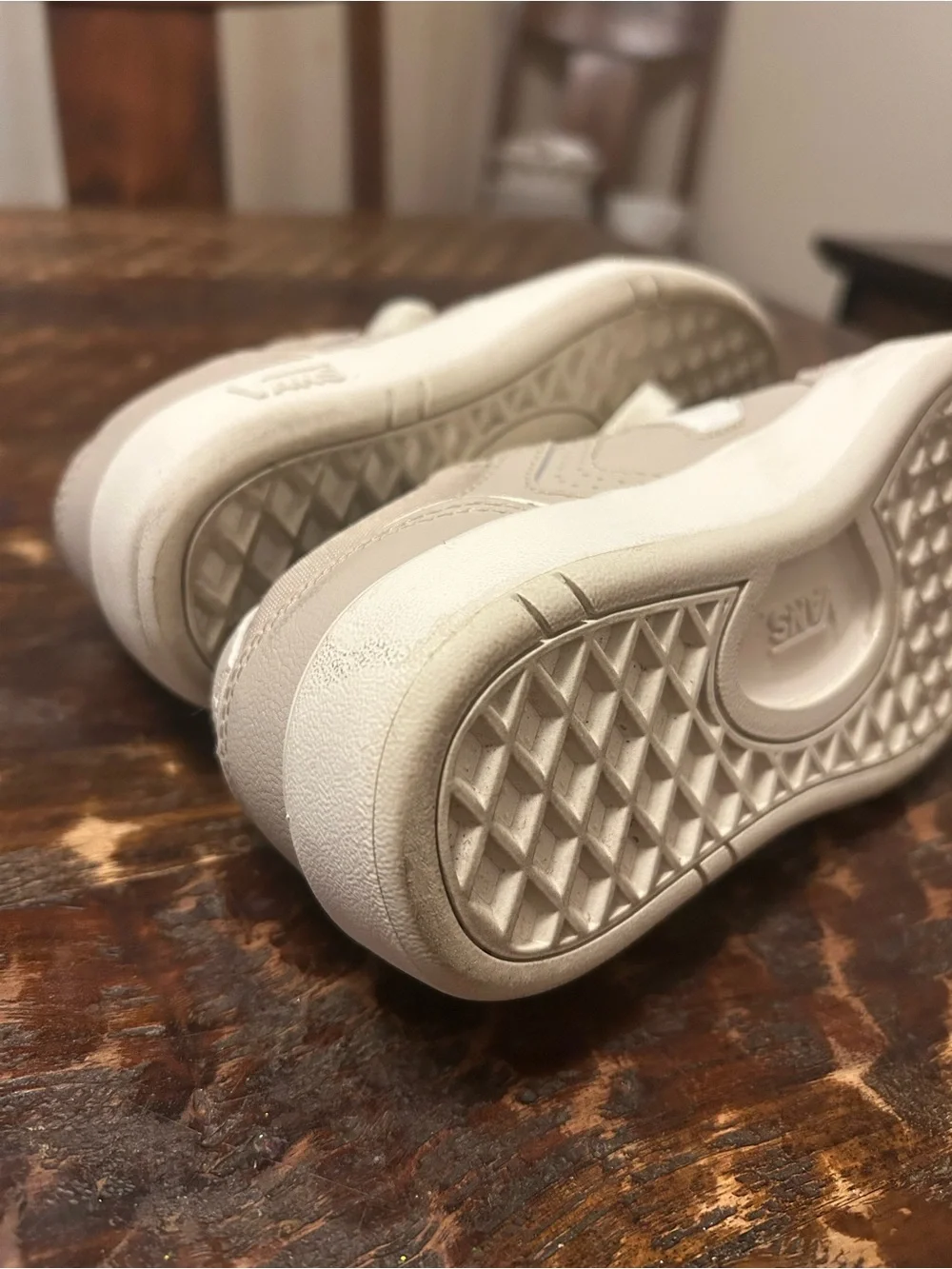Vans Kids Cream Lace-Up Sneakers